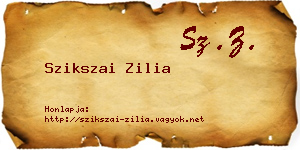 Szikszai Zilia névjegykártya